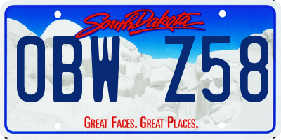 SD license plate 0BWZ58