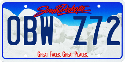 SD license plate 0BWZ72