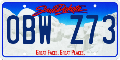 SD license plate 0BWZ73