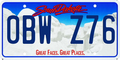 SD license plate 0BWZ76