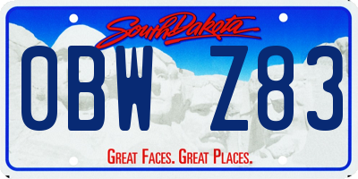 SD license plate 0BWZ83