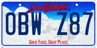 SD license plate 0BWZ87