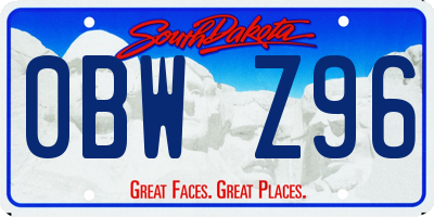 SD license plate 0BWZ96
