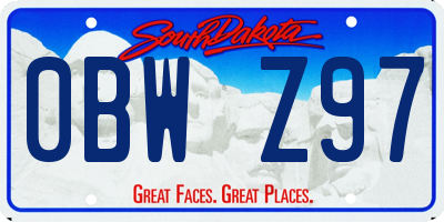 SD license plate 0BWZ97