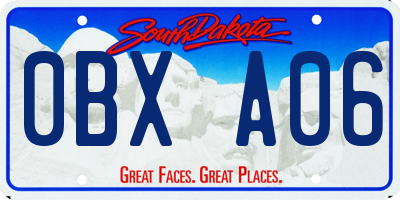 SD license plate 0BXA06
