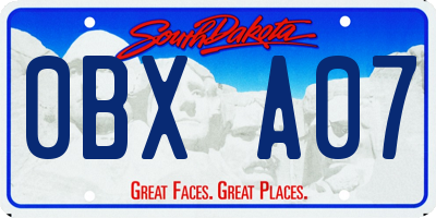 SD license plate 0BXA07