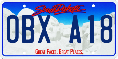 SD license plate 0BXA18