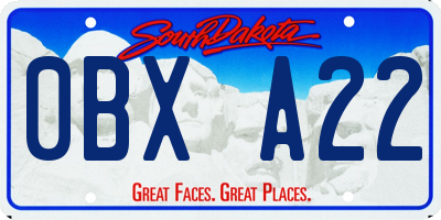 SD license plate 0BXA22