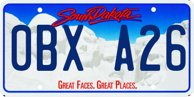 SD license plate 0BXA26