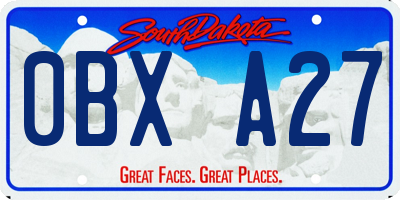 SD license plate 0BXA27