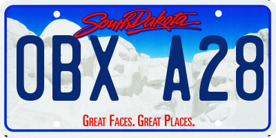 SD license plate 0BXA28