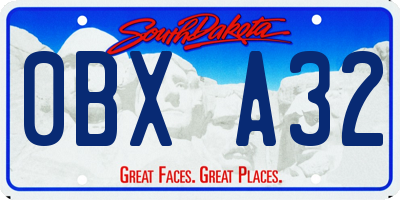 SD license plate 0BXA32