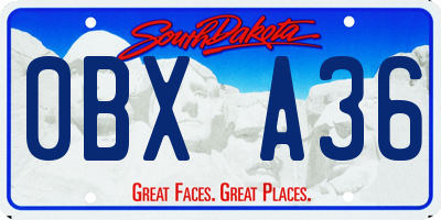 SD license plate 0BXA36