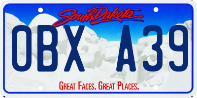 SD license plate 0BXA39