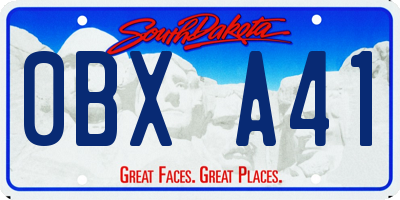 SD license plate 0BXA41