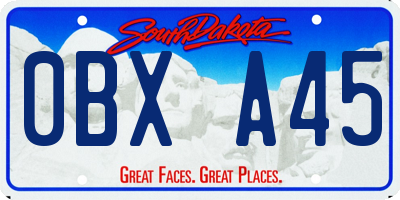 SD license plate 0BXA45