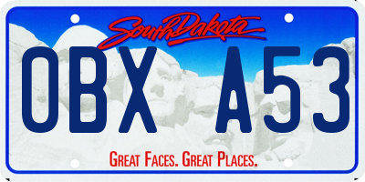 SD license plate 0BXA53