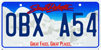 SD license plate 0BXA54