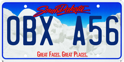 SD license plate 0BXA56