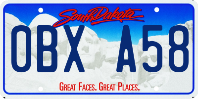 SD license plate 0BXA58