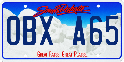 SD license plate 0BXA65