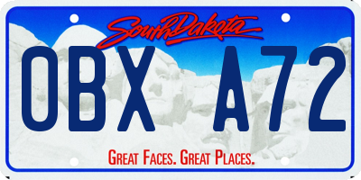 SD license plate 0BXA72