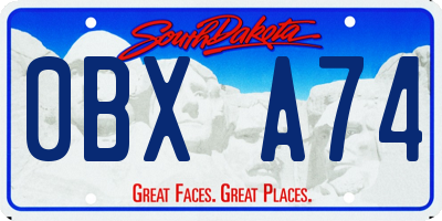 SD license plate 0BXA74