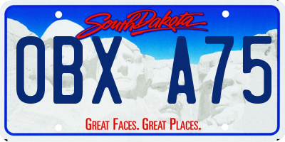 SD license plate 0BXA75