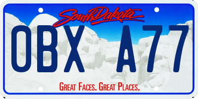 SD license plate 0BXA77