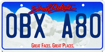 SD license plate 0BXA80