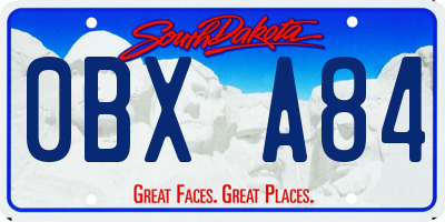 SD license plate 0BXA84