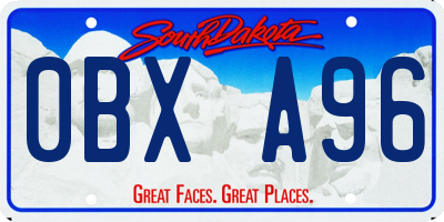 SD license plate 0BXA96