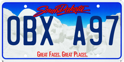 SD license plate 0BXA97
