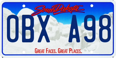 SD license plate 0BXA98