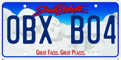 SD license plate 0BXB04