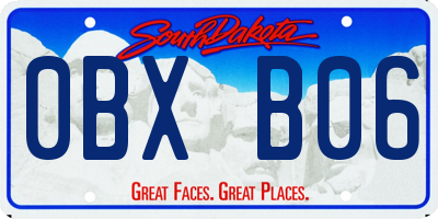 SD license plate 0BXB06