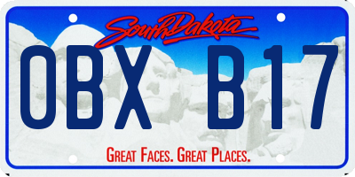 SD license plate 0BXB17