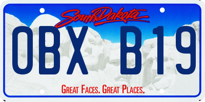 SD license plate 0BXB19