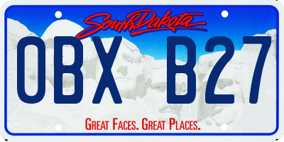 SD license plate 0BXB27