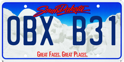 SD license plate 0BXB31