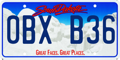SD license plate 0BXB36