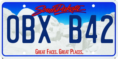SD license plate 0BXB42