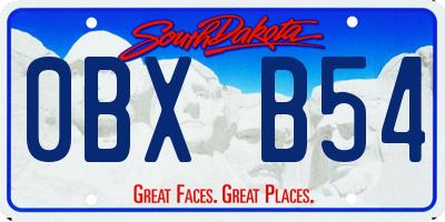 SD license plate 0BXB54