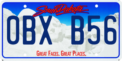 SD license plate 0BXB56