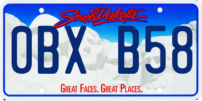 SD license plate 0BXB58