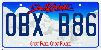 SD license plate 0BXB86