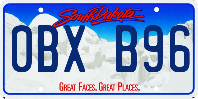 SD license plate 0BXB96