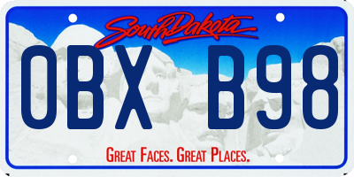 SD license plate 0BXB98