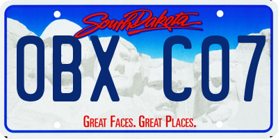 SD license plate 0BXC07