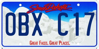 SD license plate 0BXC17